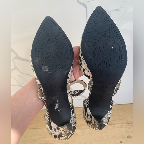 Unisa snake print pointed toe strappy stiletto with heels back zip size 9.5 - Picture 7 of 8
